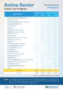 ตารางรายการตรวจ Active Senior 60+